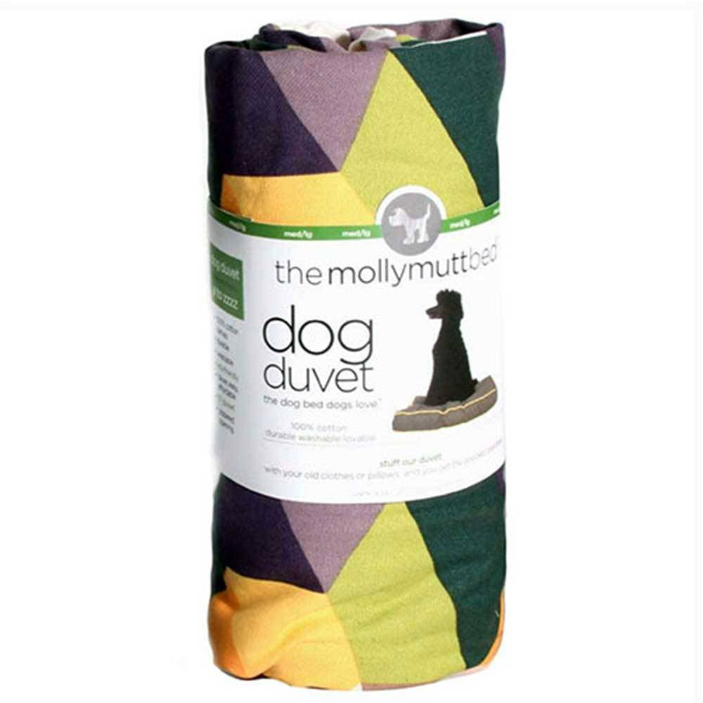 Molly Mutt Aurora Borealis Duvet for Dogs in a stylish design, showcasing its cotton canvas material and zippered closure.