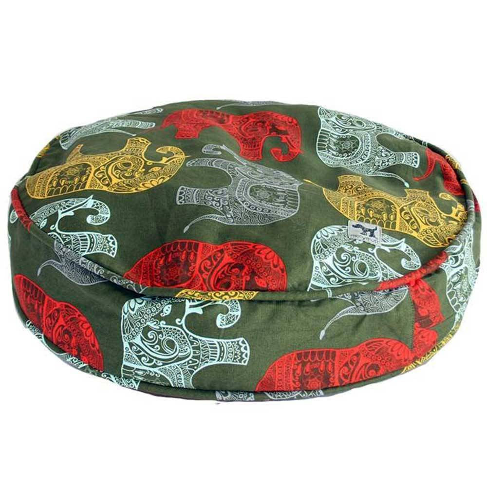 Molly Mutt Elephant Parade Duvet for Dogs featuring a stylish elephant pattern, made from 100% cotton canvas, ideal for creating a comfortable pet bed.