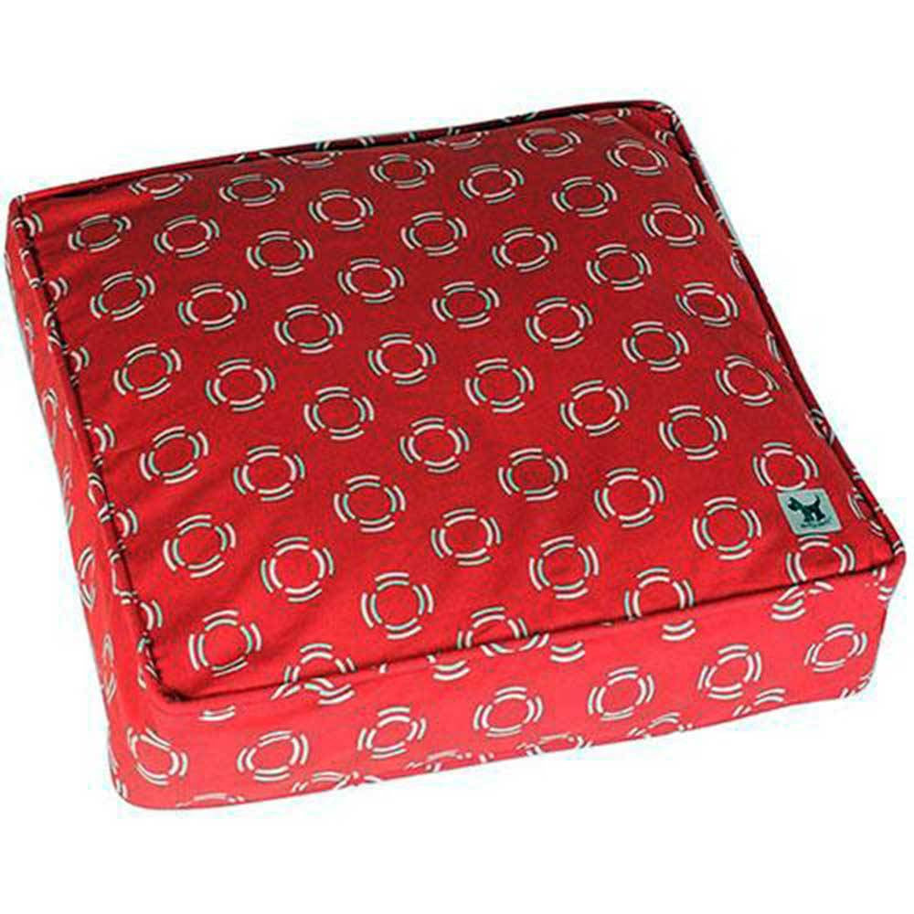Molly Mutt Lady in Red Duvet for Dogs, a stylish and customizable dog bed made from 100% cotton canvas, featuring a vibrant red design.