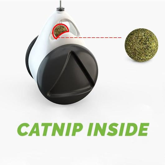 A colorful Pole Roller Cat Toy designed for interactive play, featuring a swinging mechanism and a catnip ball for added excitement.