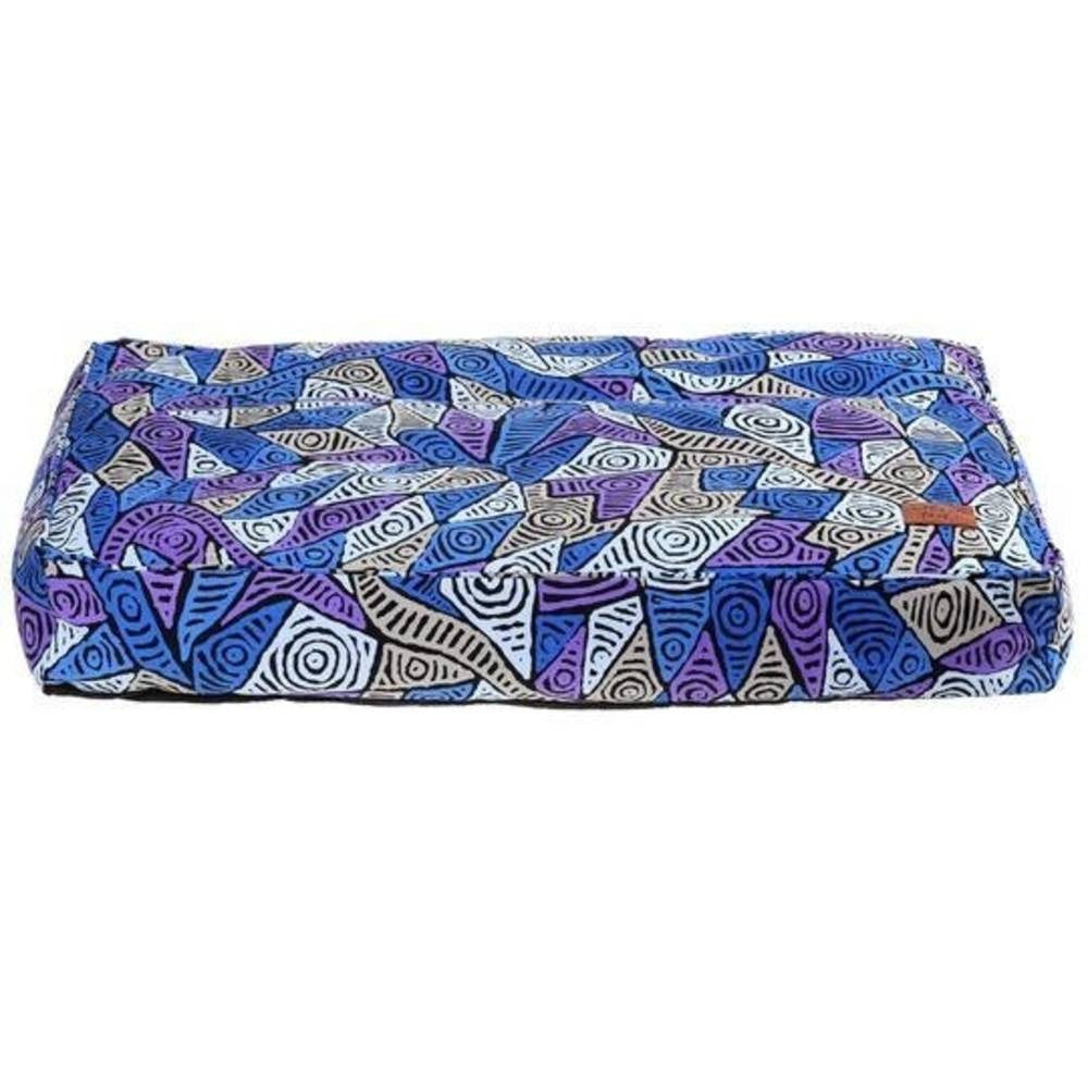 Outback Tails Dog Bed Cover featuring Aboriginal artwork by Pauline Napangardi Gallagher, showcasing a non-slip base and cotton fabric.