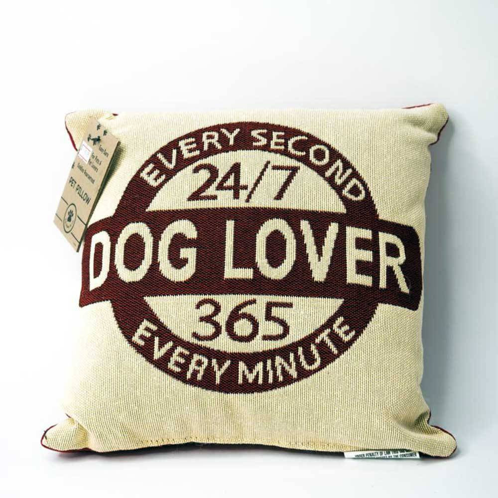 Park B. Smith Vintage House Pillow featuring a playful Dog Lover pattern, square shape, soft cotton blend fabric, perfect for home decor.
