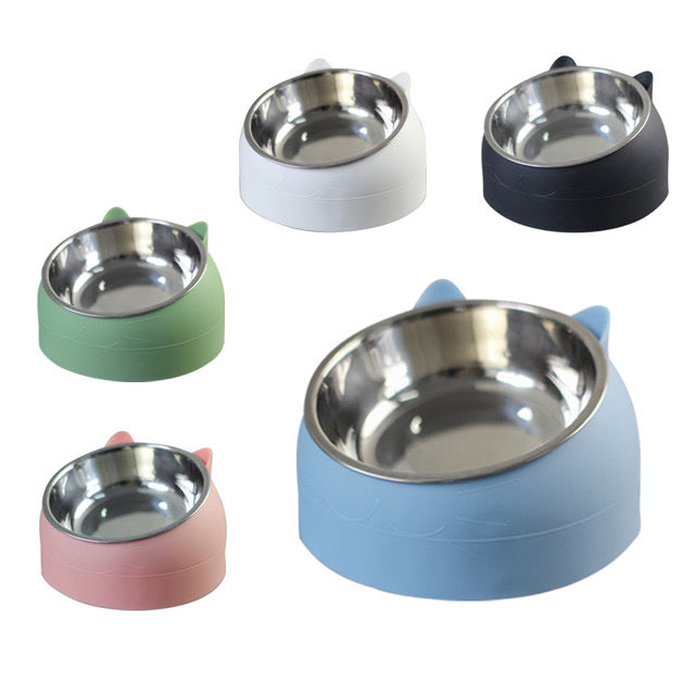 Pastel Cat Bowl featuring cute decorations and vibrant colors, designed for comfortable eating.
