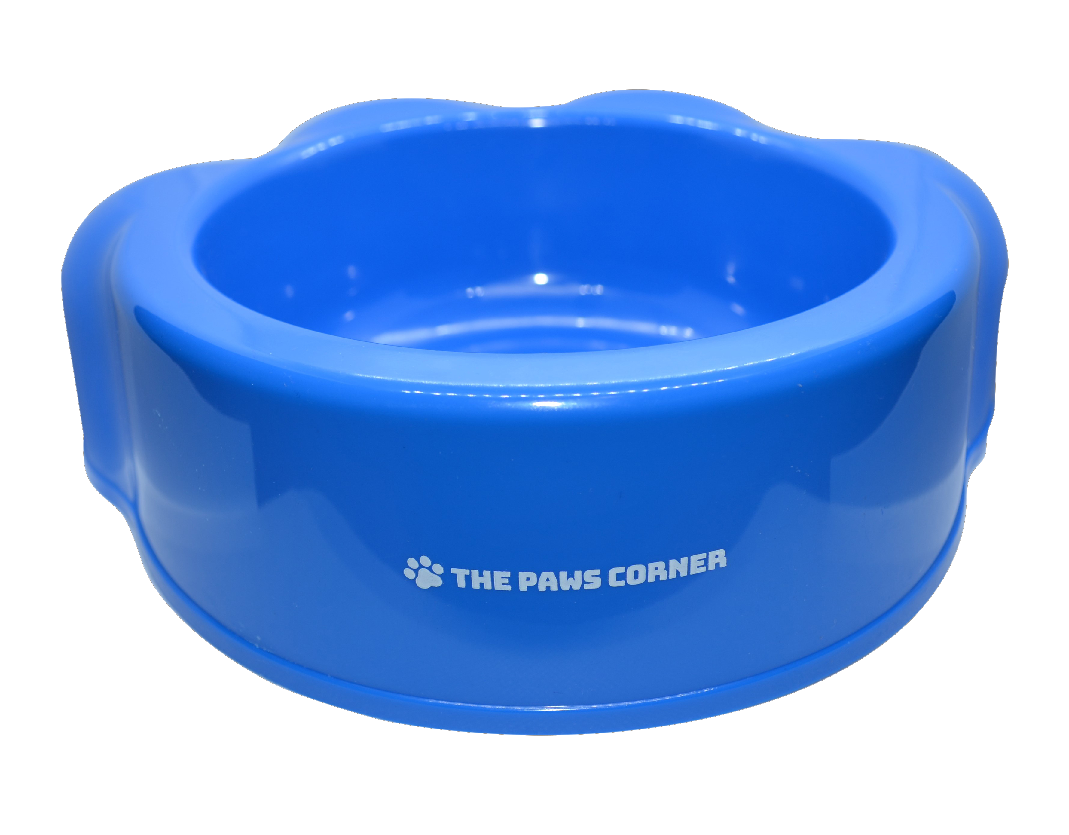 A cute paw-shaped pet bowl designed for cats and small dogs, featuring a durable material and a charming design, perfect for food and water.