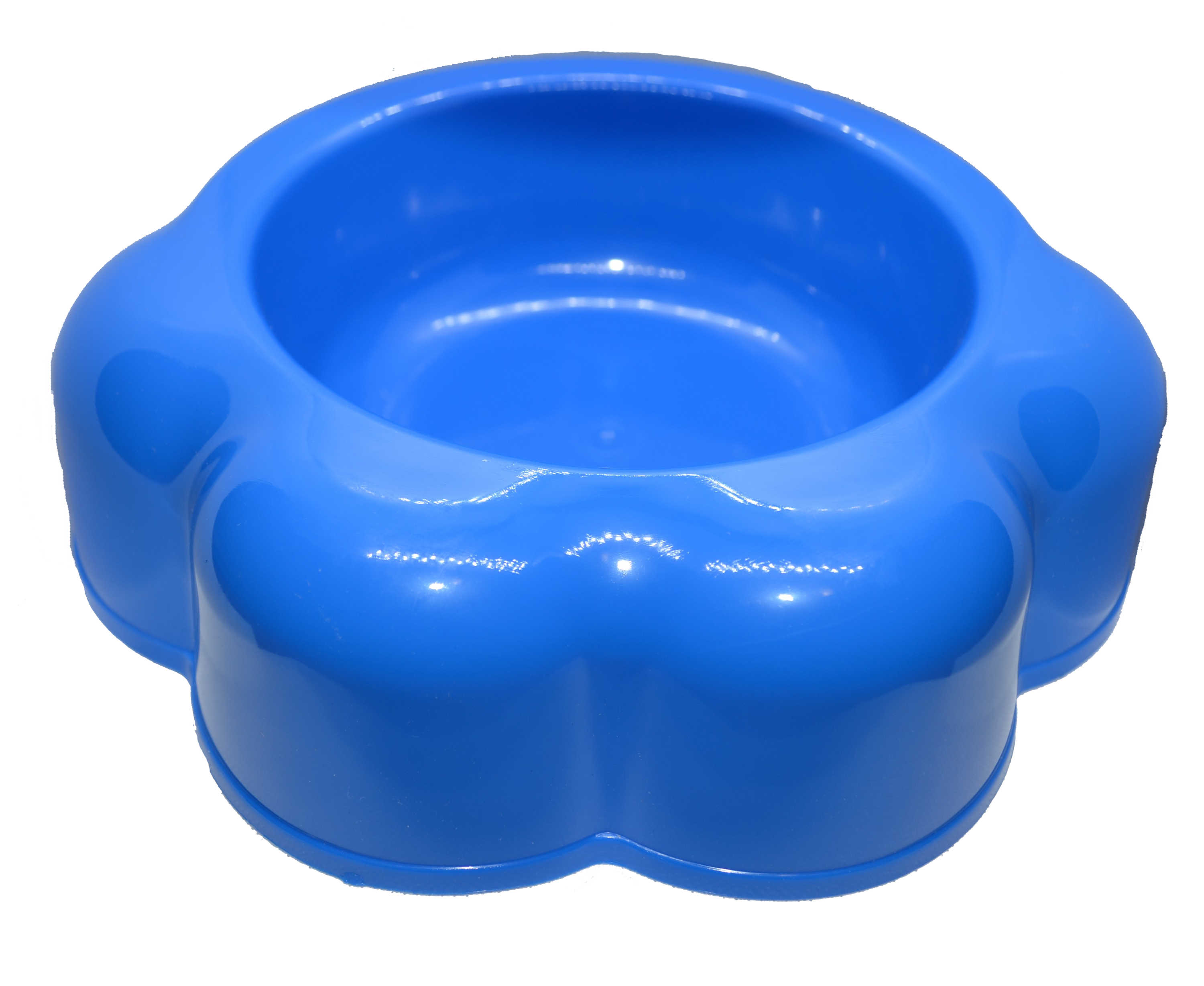 A cute paw-shaped pet bowl designed for cats and small dogs, featuring a durable material and a charming design, perfect for food and water.