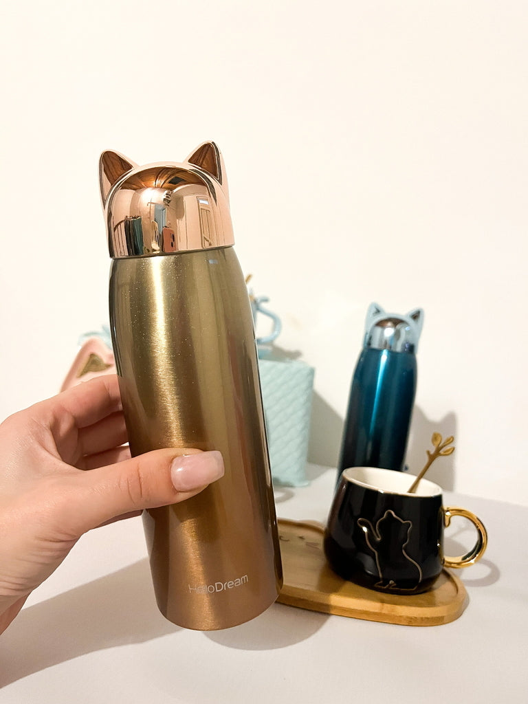A stylish Pawsome Bottle featuring a playful cat design, perfect for hydration on the go.