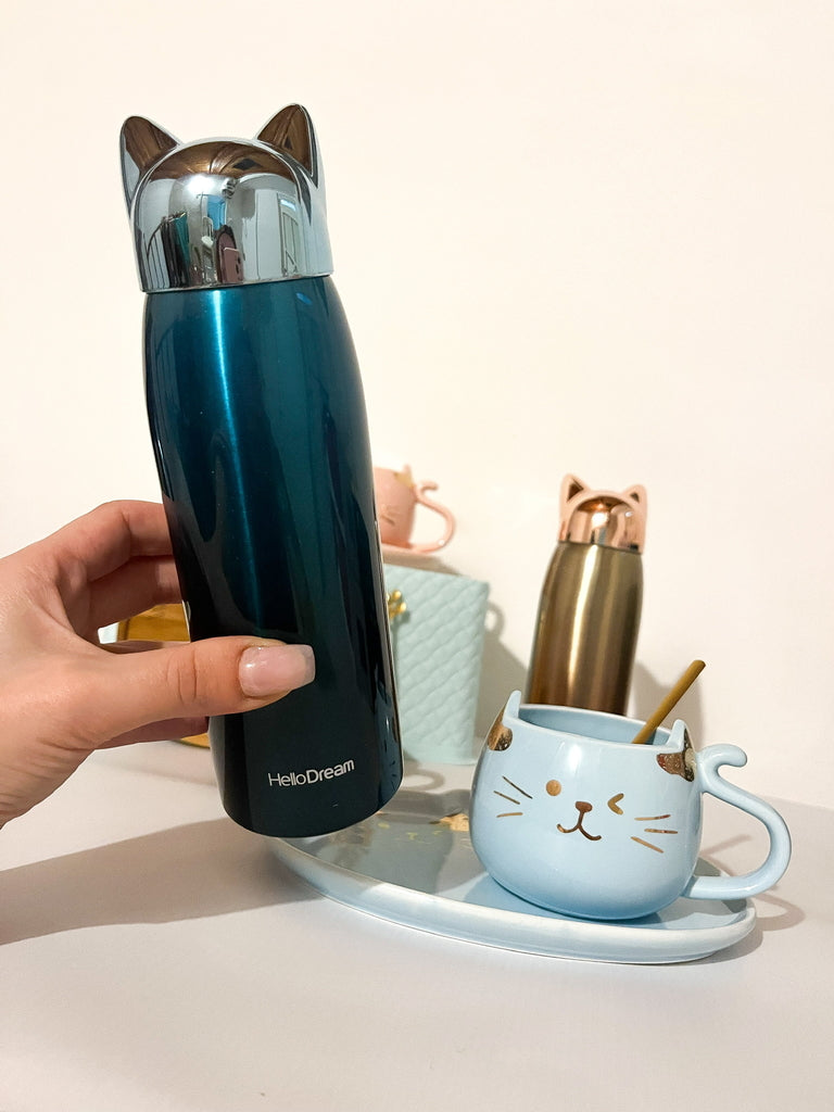 A stylish Pawsome Bottle featuring a playful cat design, perfect for hydration on the go.