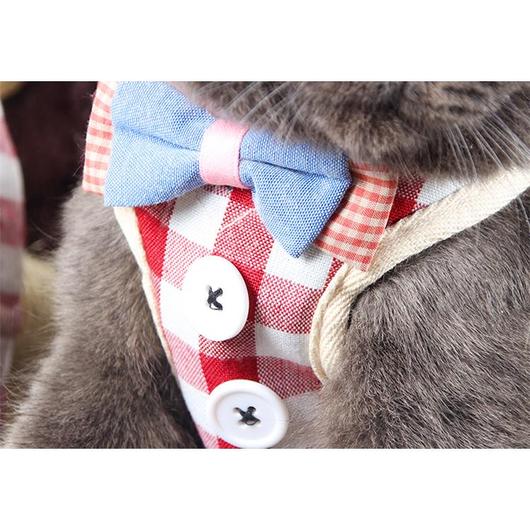 PAWSOME Cats Harness and Leash Set featuring a Japanese Flower Design, adjustable straps, and secure buckles for safety.