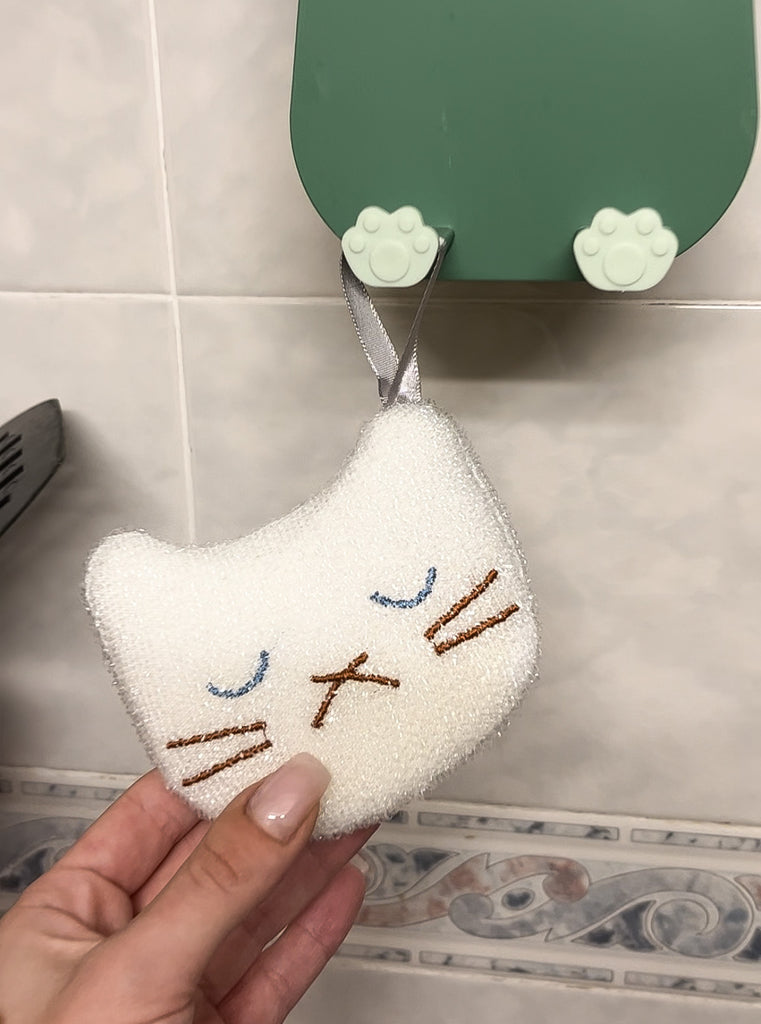 Pawsome cleaning towel featuring a cute cat design, perfect for home cleaning and decor.