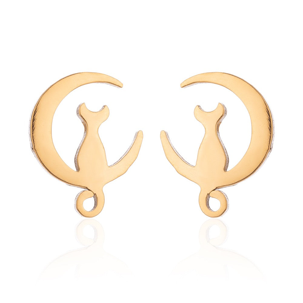 Pawsome Earrings - #28 featuring gold-filled, sterling silver, and stainless steel in an elegant art deco design.