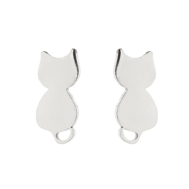 A pair of Pawsome Earrings featuring gold-filled and sterling silver materials in an elegant art deco design.