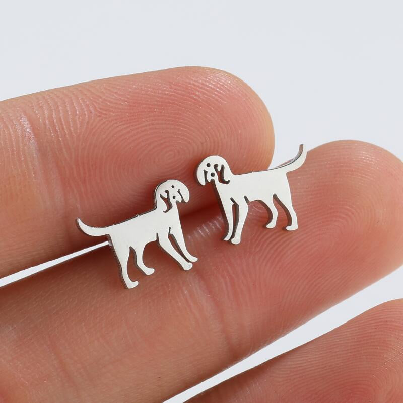 Pawsome Earrings - #52 featuring a unique art deco design, handmade with gold filled, sterling silver, and stainless steel materials.