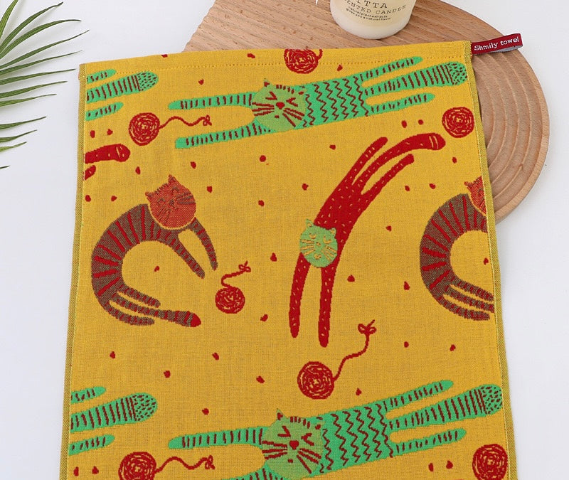 Pawsome Kitchen Towel featuring a vibrant floral design, made of 100% cotton, perfect for kitchen use.