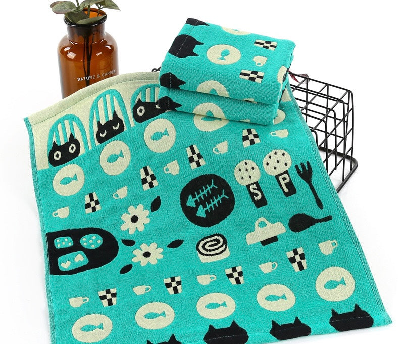 Pawsome Kitchen Towel featuring a bright floral design, made of 100% cotton, ideal for drying hands and dishes.