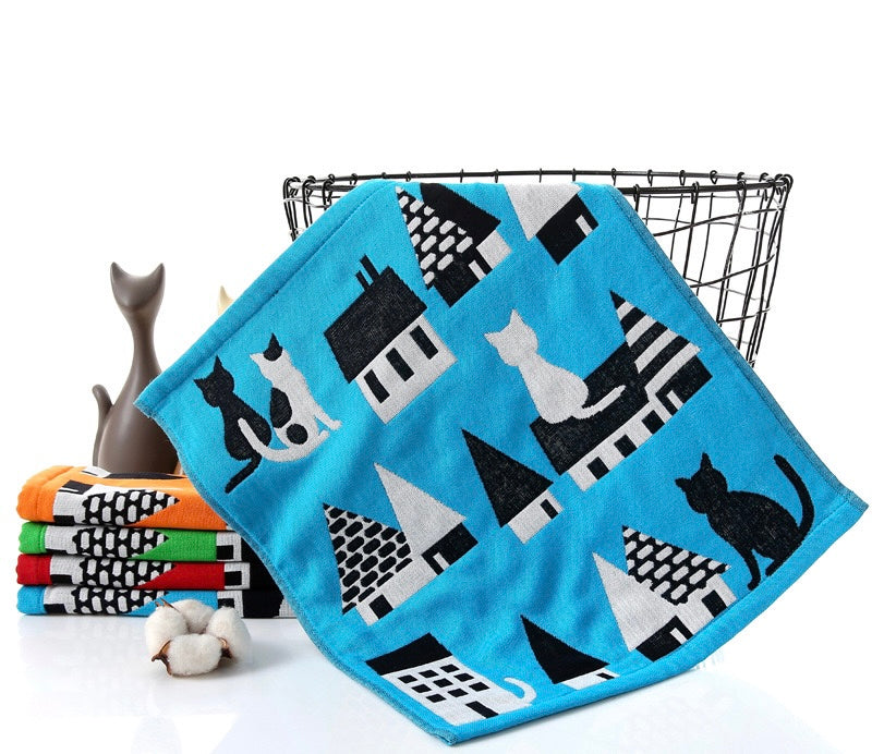 A colorful PAWSOME KITCHEN TOWEL featuring a vibrant floral design, made of 100% cotton, perfect for kitchen use.