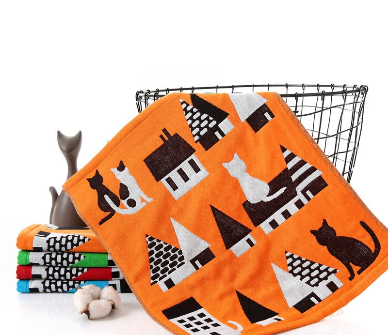 A colorful PAWSOME KITCHEN TOWEL featuring a vibrant floral design, made of 100% cotton, perfect for kitchen use.