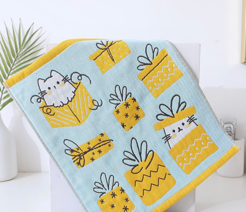 Pawsome Kitchen Towel featuring a vibrant floral design, made of 100% cotton, perfect for drying hands and dishes.