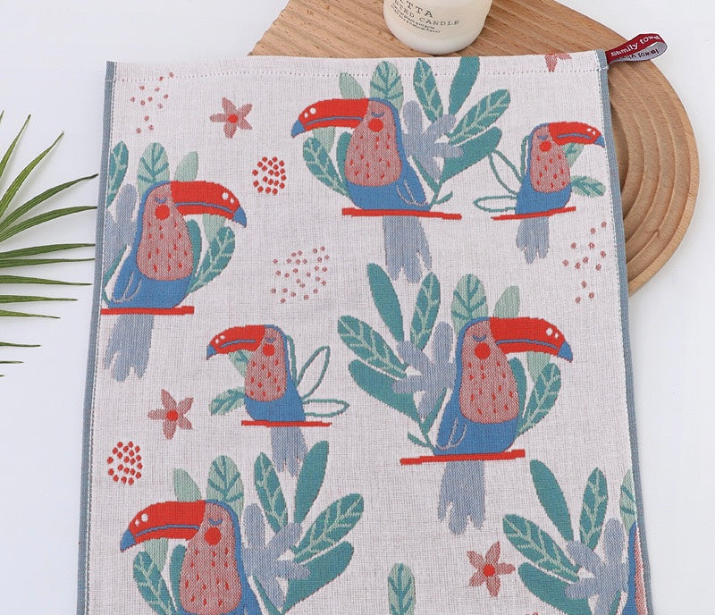 Pawsome Kitchen Towel featuring a vibrant floral design, made of 100% cotton, perfect for kitchen use.