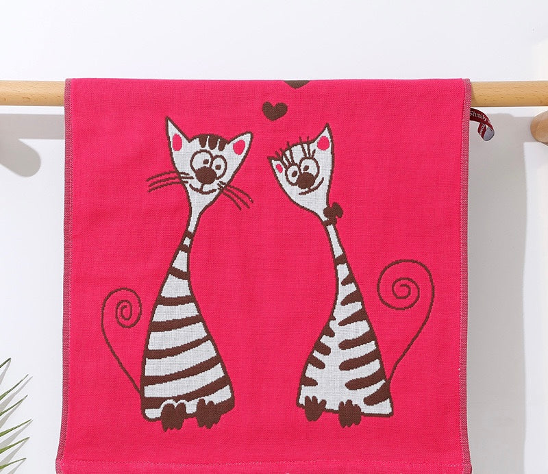 Pawsome Kitchen Towel featuring a vibrant floral design, made of 100% cotton, perfect for kitchen use.