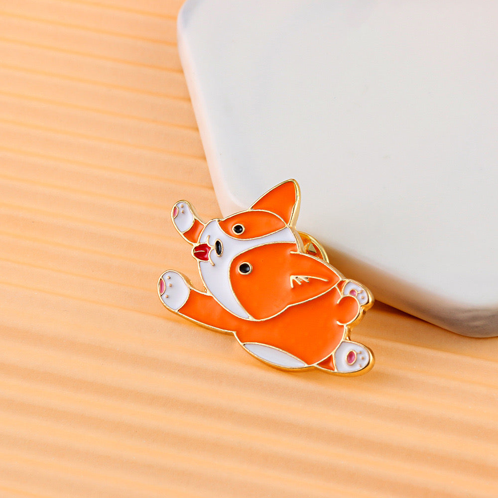 A collection of PAWSOME PINS #15 enamel pin badges featuring adorable pet designs, perfect for dog and cat lovers.