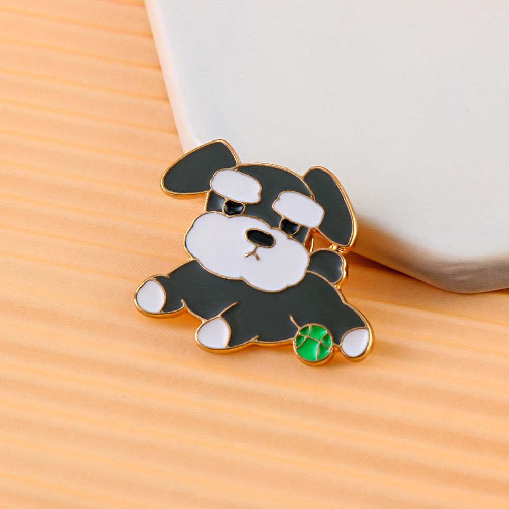 A collection of PAWSOME PINS #15 enamel pin badges featuring adorable pet designs, perfect for dog and cat lovers.