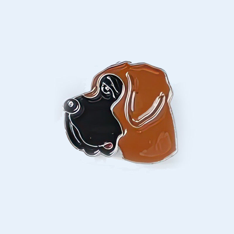 Colorful enamel pin badge featuring adorable pets, perfect for dog and cat lovers.