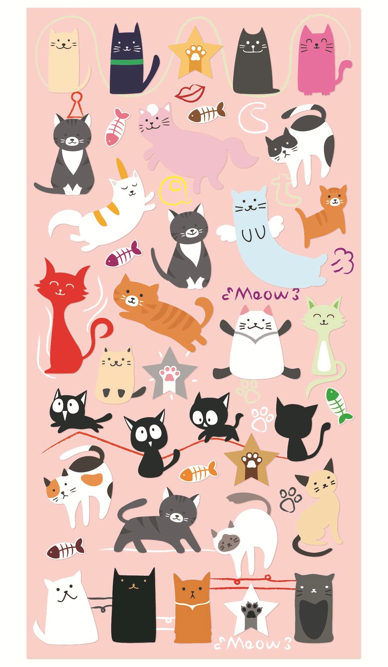 Pawsome Sticker Sheet featuring cute designs, perfect for journaling and crafting.