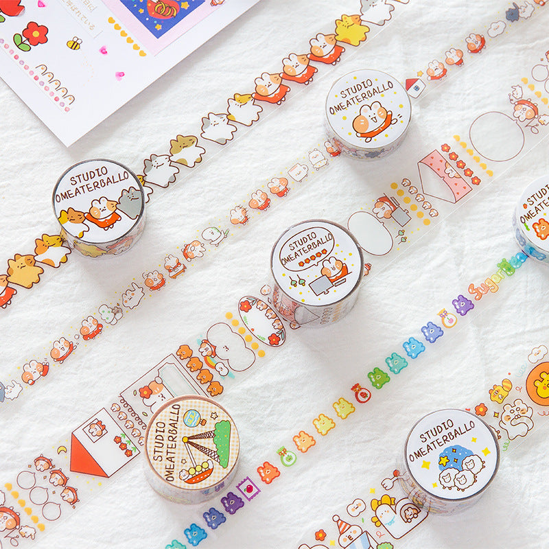 PAWSOME WASHI TAPE #3 featuring a cute design, 15mm wide and 10m long, perfect for journaling and crafting.