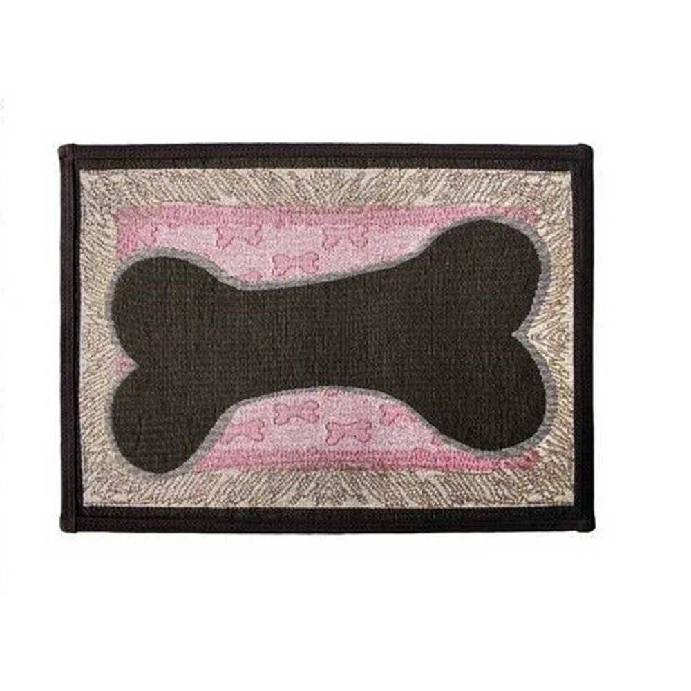 PB Paws & Co. Tapestry Pet Mat featuring a charming bone sketch design, perfect for pets and home decor.
