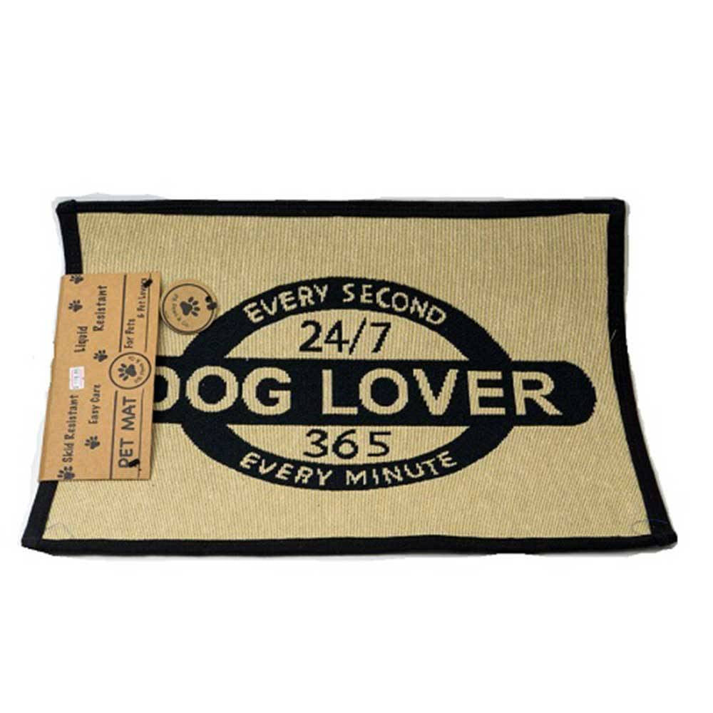 PB Paws & Co. Tapestry Pet Mat featuring a stylish design, liquid-resistant surface, and non-skid backing, perfect for pets.