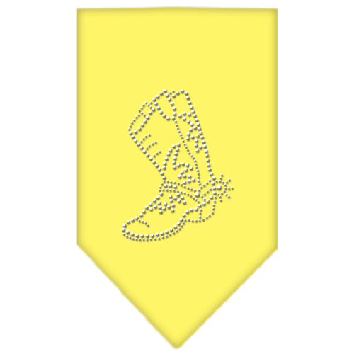 A stylish pet and dog bandana featuring a rhinestone 'Boot' design, available in small and large sizes, perfect for any dog breed.