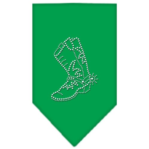 A stylish pet and dog bandana featuring a rhinestone 'Boot' design, available in small and large sizes, perfect for any dog breed.