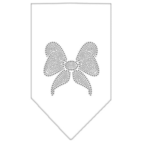 A stylish pet and dog bandana featuring a rhinestone bow, designed for comfort and fashion, available in small and large sizes.