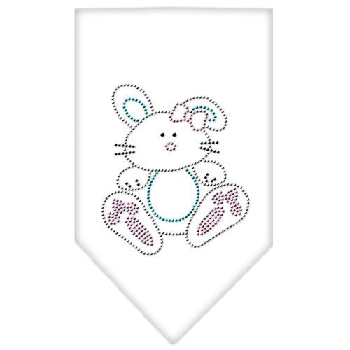 A stylish pet bandana featuring a rhinestone 'Bunny' design, perfect for dogs of all sizes.