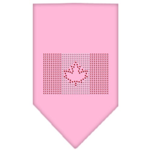 A stylish pet bandana featuring the Canadian Flag design with rhinestone embellishments, perfect for dogs of all sizes.