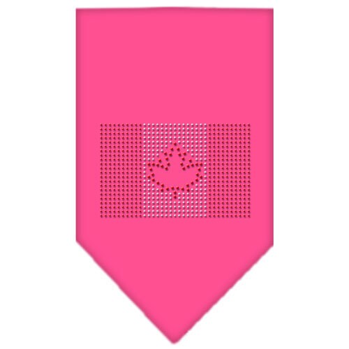 A stylish pet bandana featuring the Canadian Flag design with rhinestone embellishments, perfect for dogs of all sizes.