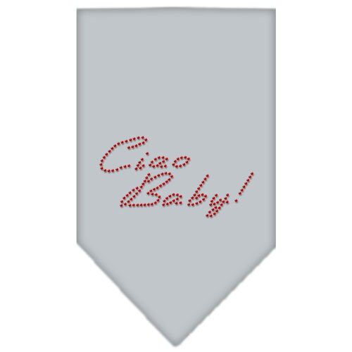 Stylish pet bandana with rhinestones, featuring the text 'Ciao Baby', designed for dogs.