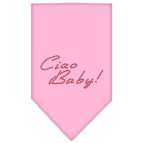 Stylish pet bandana with rhinestones, featuring the text 'Ciao Baby', designed for dogs.