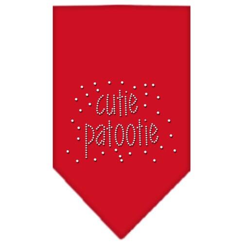 Stylish pet bandana with rhinestones, featuring the text 'Cutie Patootie', designed for dogs.
