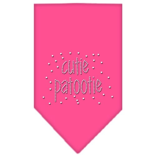 Stylish pet bandana with rhinestones, featuring the text 'Cutie Patootie', designed for dogs.