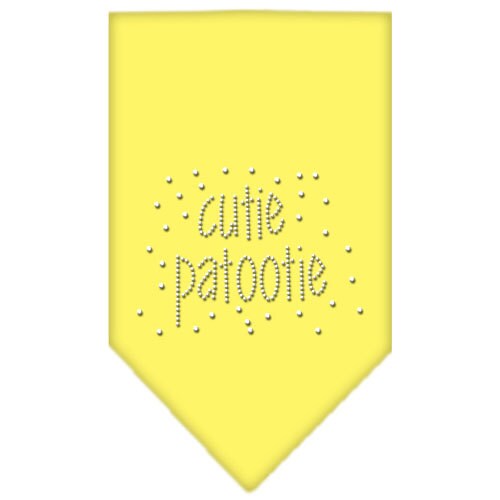 Stylish pet bandana with rhinestones, featuring the text 'Cutie Patootie', designed for dogs.