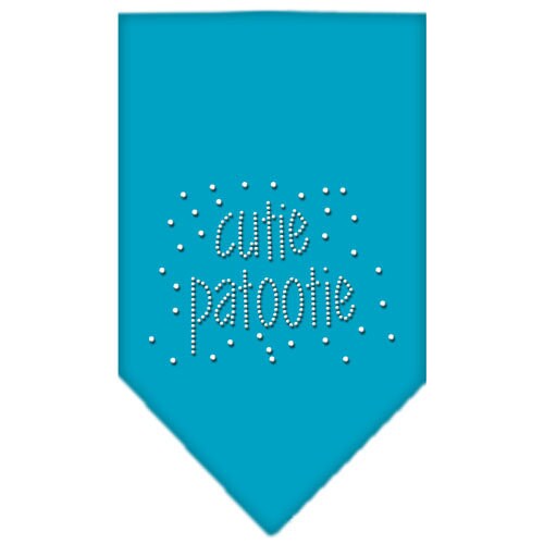 Stylish pet bandana with rhinestones, featuring the text 'Cutie Patootie', designed for dogs.