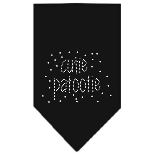 Stylish pet bandana with rhinestones, featuring the text 'Cutie Patootie', designed for dogs.