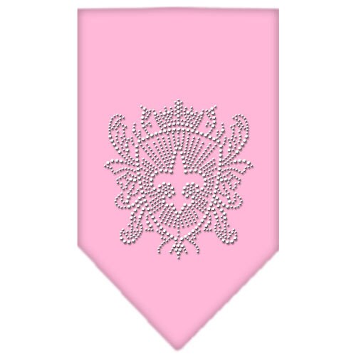 A stylish pet and dog bandana featuring a rhinestone Fleur De Lis Shield design, perfect for fashionable pets.
