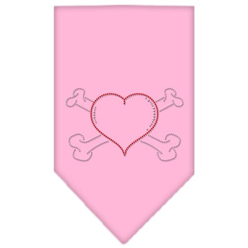 A stylish pet and dog bandana featuring a rhinestone Heart Crossbone design, perfect for fashionable pets.