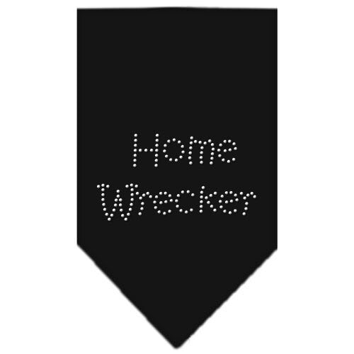 A stylish pet bandana featuring rhinestones with the text 'Home Wrecker', designed for dogs of various sizes.