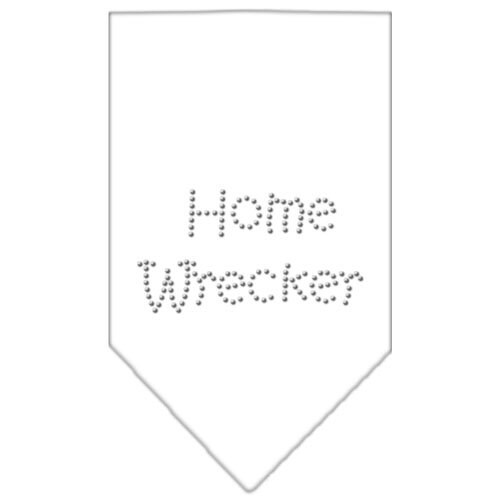 A stylish pet bandana featuring rhinestones with the text 'Home Wrecker', designed for dogs of various sizes.