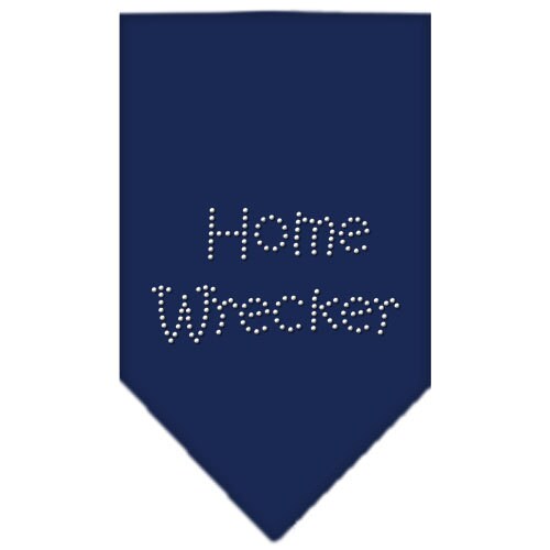 A stylish pet bandana featuring rhinestones with the text 'Home Wrecker', designed for dogs of various sizes.