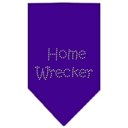 A stylish pet bandana featuring rhinestones with the text 'Home Wrecker', designed for dogs of various sizes.