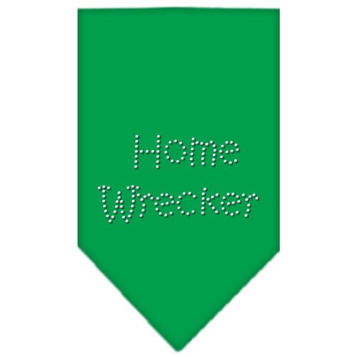 A stylish pet bandana featuring rhinestones with the text 'Home Wrecker', designed for dogs of various sizes.